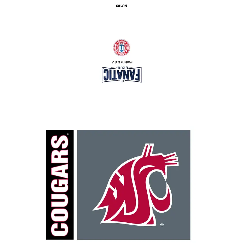 Gray with Black Cougar Logo Note Card