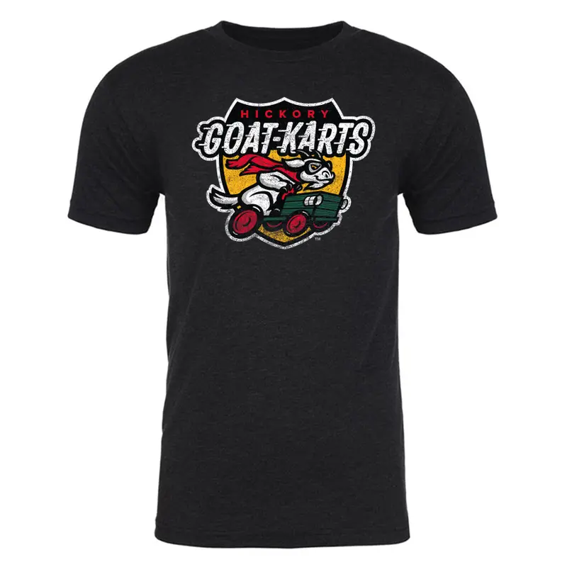 Hickory Crawdads 108 Stitches Hickory Goat-Karts Black Tee