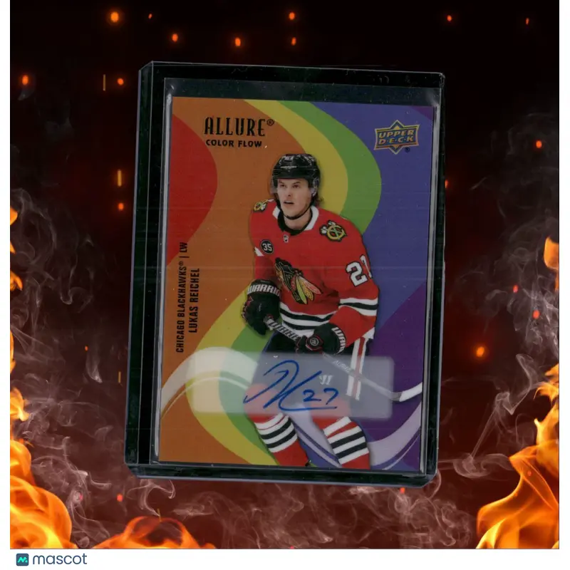 2022-23 Upper Deck Allure Lukas Reichel Color Flow Full Rainbow Rookie Auto