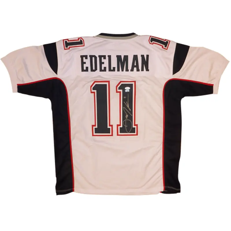 Julian Edelman Autographed New England Patriots (White #11) Custom Jersey - JSA