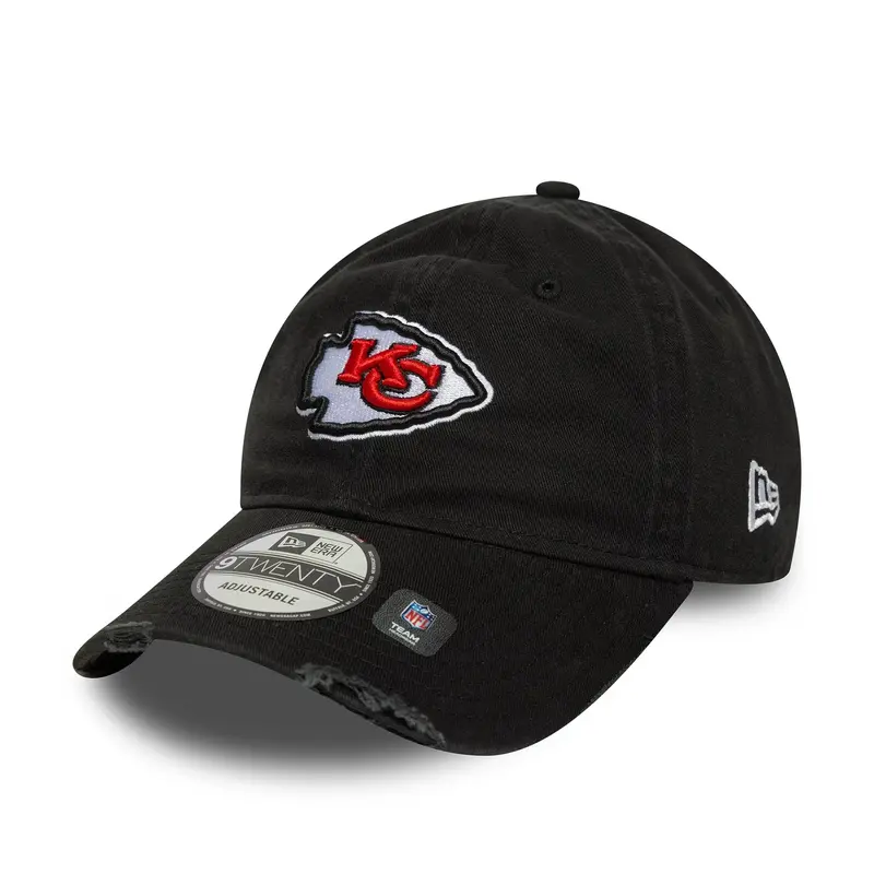 Kansas City Chiefs NFL Wash Black 9TWENTY Adjustable Cap