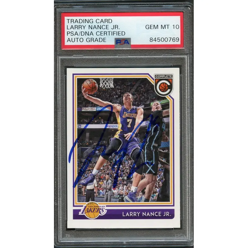 2016-17 Panini Complete #177 Larry Nance Jr. Signed Card AUTO 10 PSA Slabbed Lakers