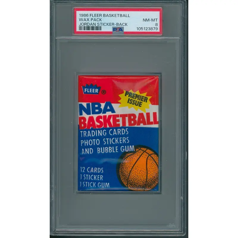 1986 1986/87 Fleer Basketball Unopened Wax Pack PSA 8 Jordan Sticker Back *3879