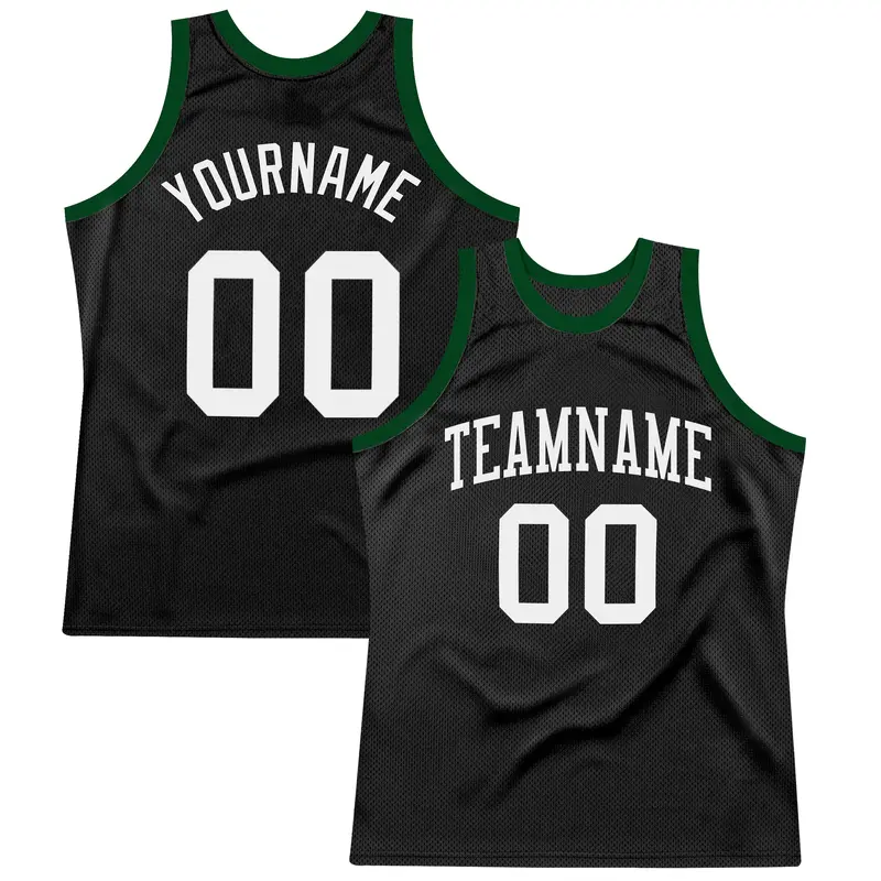 Custom Black White Authentic Throwback Basketball Jersey