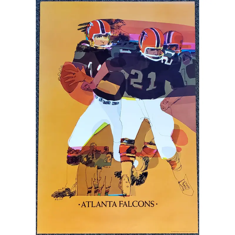 Atlanta Falcons NFL Collectors Series Vintage Original Theme Art Poster (1968)