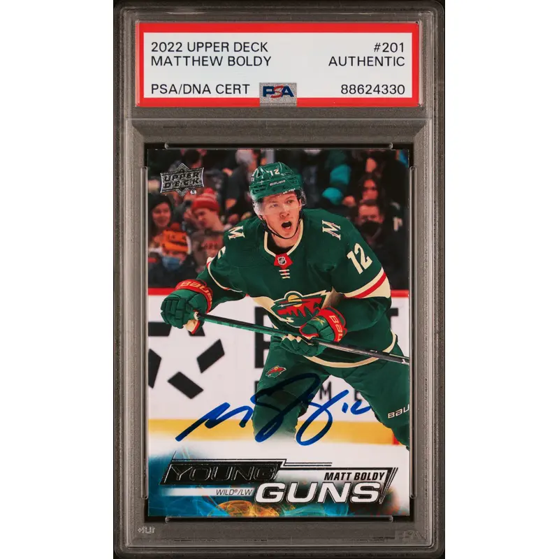 Matt Boldy 2022 Upper Deck #201 Auto PSA Authentic