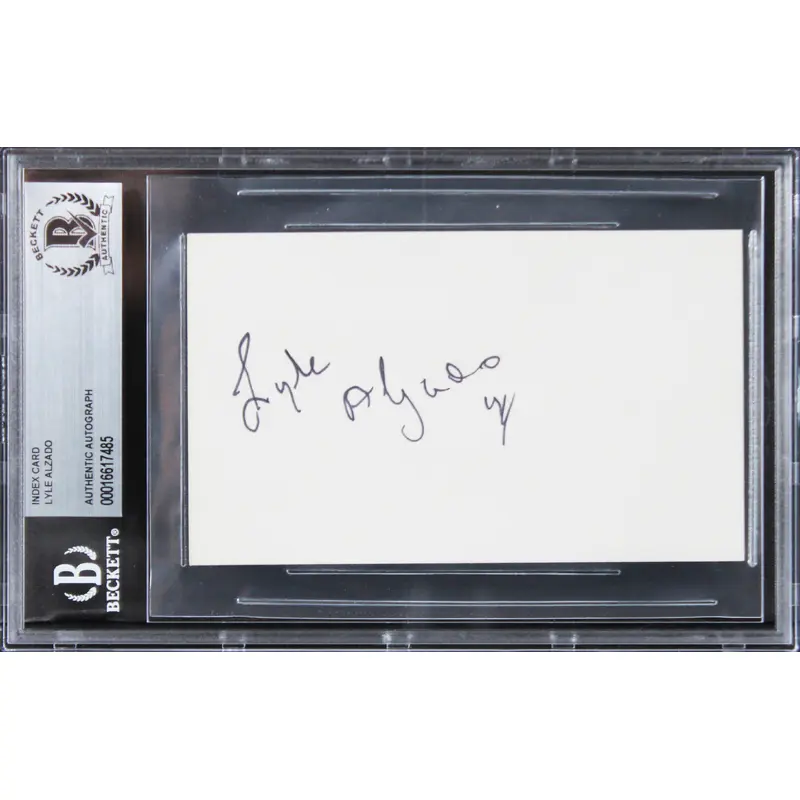 Raiders Lyle Alzado Authentic Signed 3x5 Index Card Autographed BAS Slabbed 1
