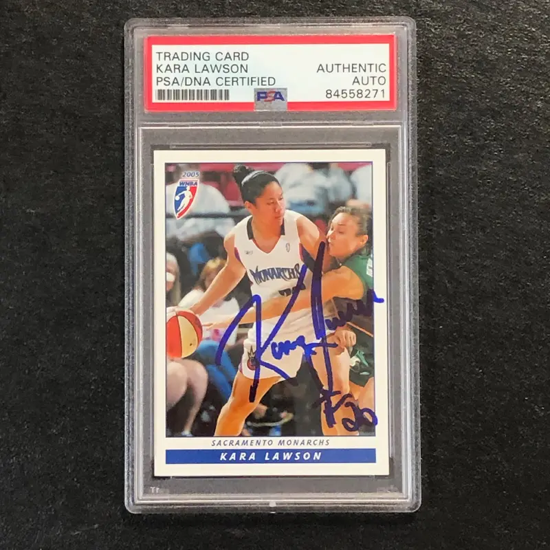 2005 Rittenhouse WNBA #71 Kara Lawson Signed Card AUTO PSA/DNA Slabbed Monarchs