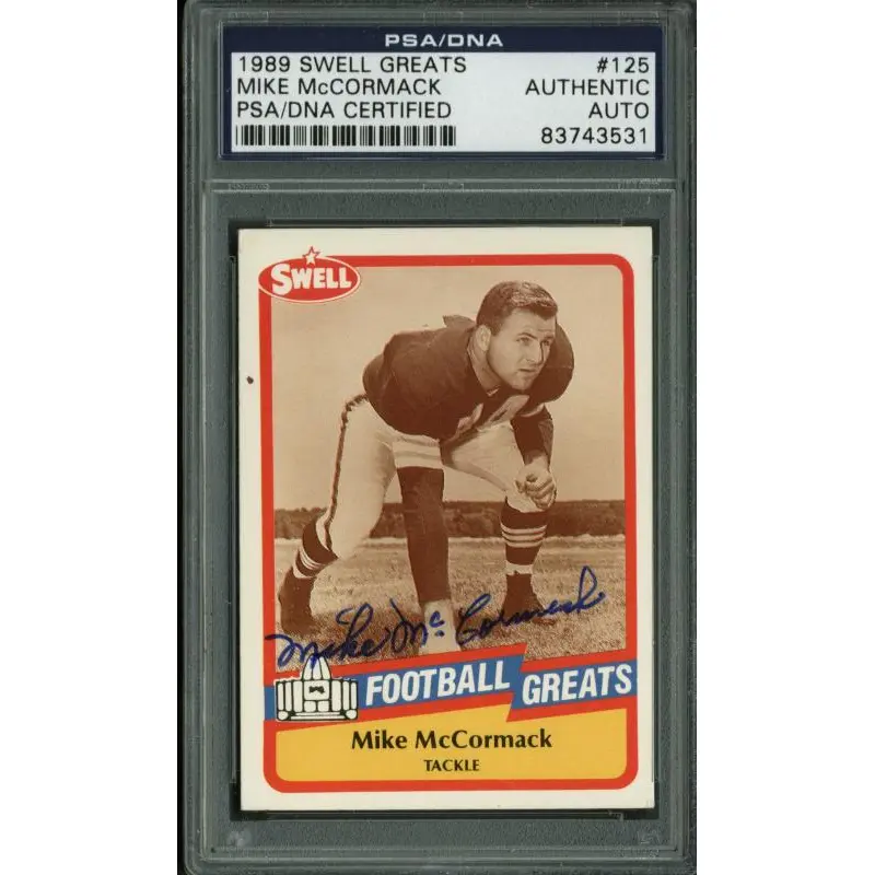 Browns Mike Mccormack Signed Card 1989 Swell Greats #125 PSA Slabbed #83743531