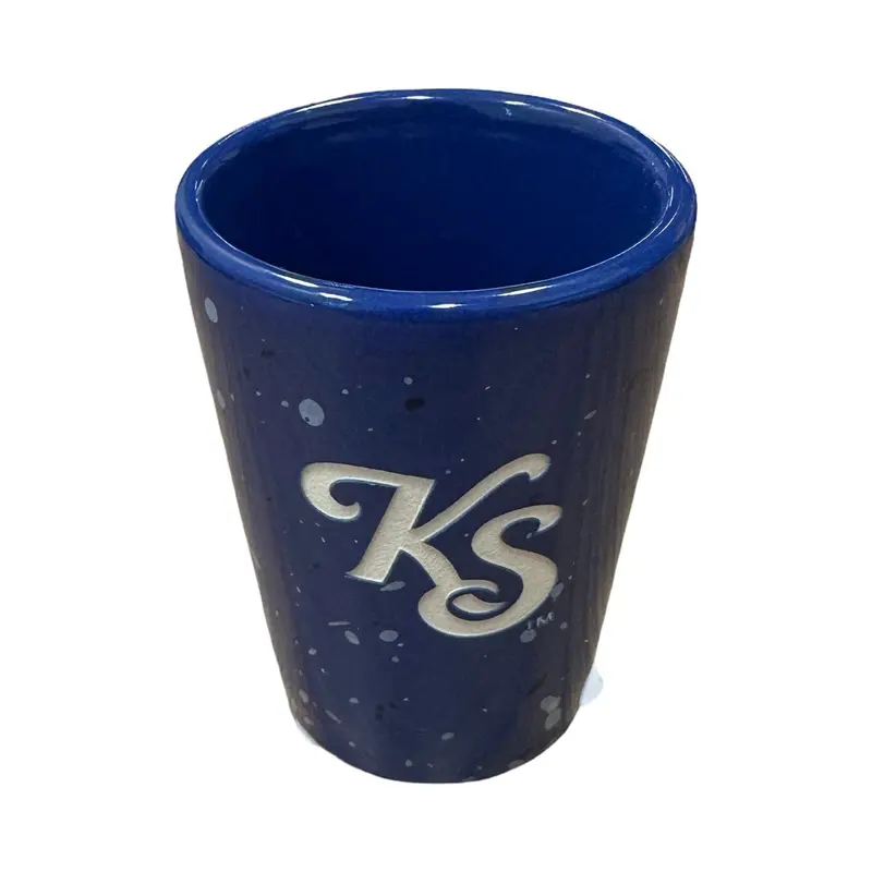 KS Blue Speckled Shot Glass