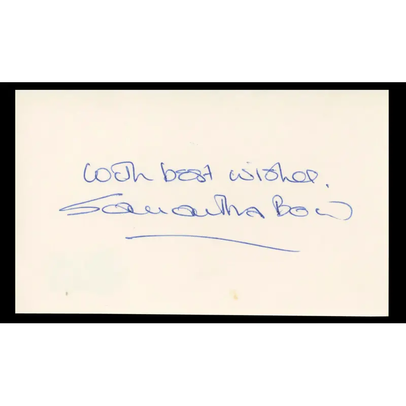 Samantha Bond James Bond "With Best Wishes" Signed 3x5 Index Card BAS #BT02476