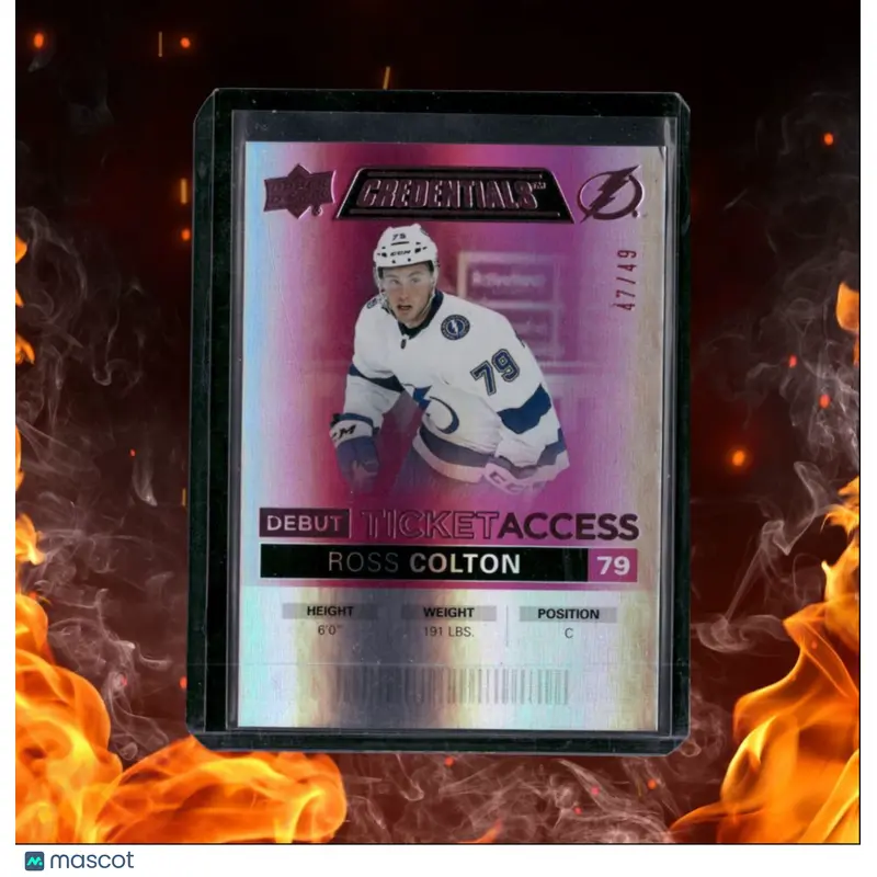 2021-22 Upper Deck Credentials Ross Colton Debut Ticket Access Pink Rookie 47/49