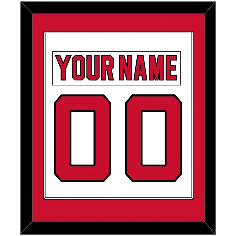 New Jersey Nameplate & Number (Back) Combined - Road White (2007-2017) - Single Mat 1