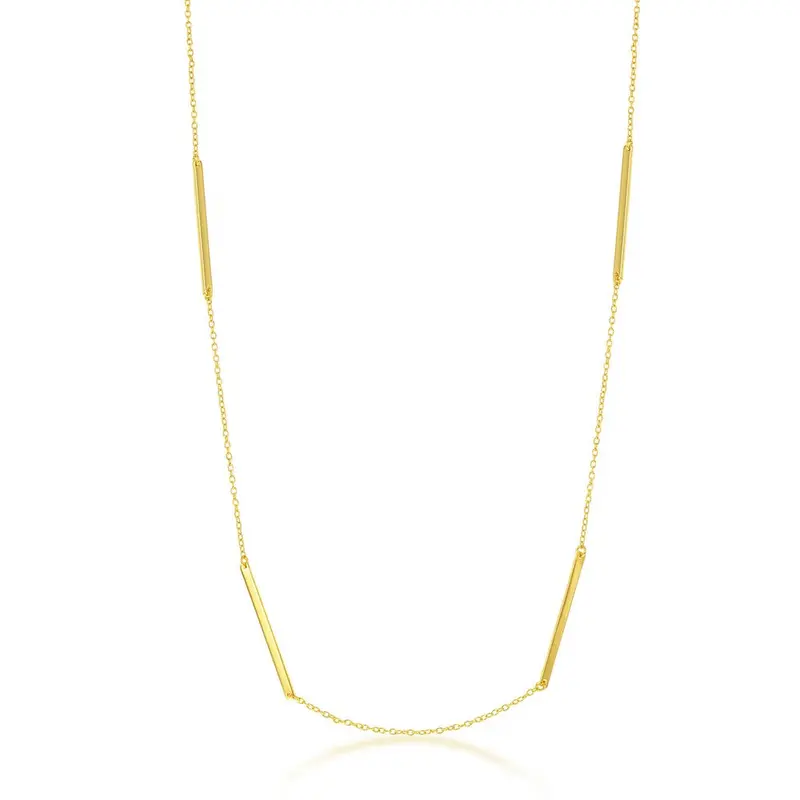 Sterling Silver Multiple Bar Necklace - Gold Plated
