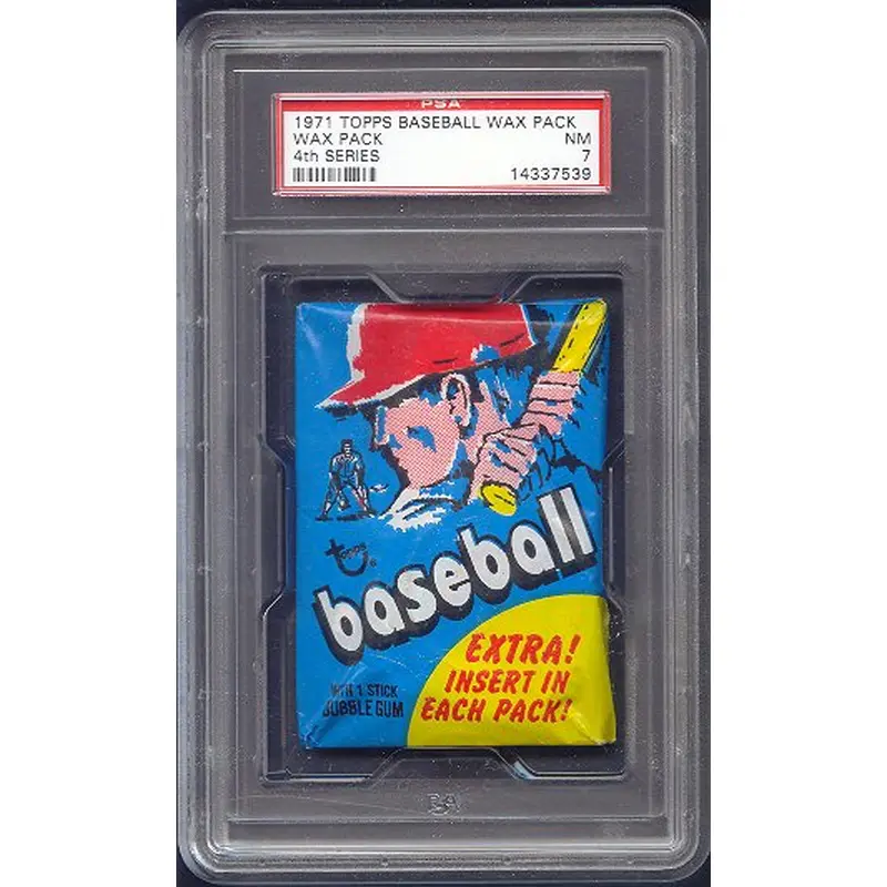 1971 Topps Baseball Unopened Series 4 Wax Pack PSA 7