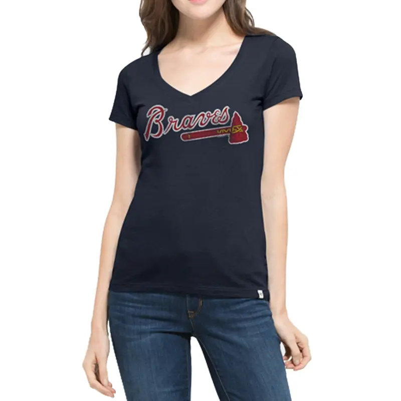 Atlanta Braves - Flanker Logo MVP Juniors V-Neck T-Shirt