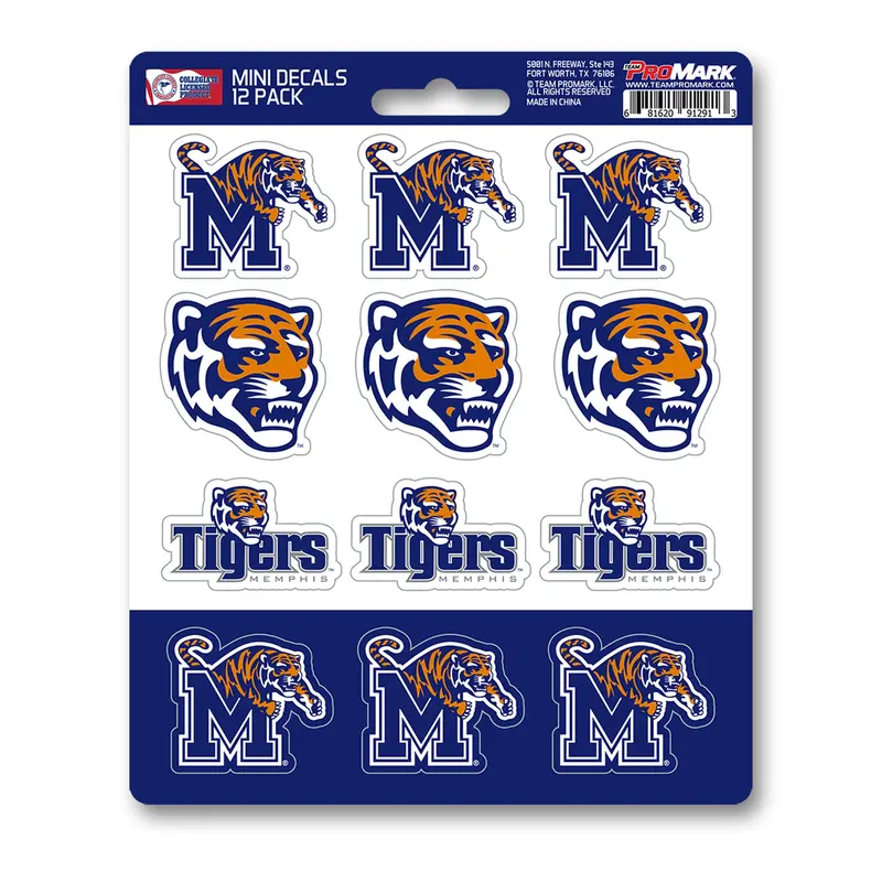 University of Memphis Mini Decal 12-pk