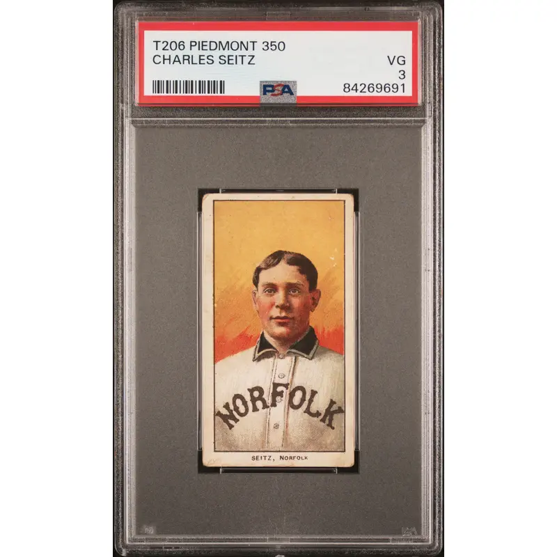 Charles Seitz 1909-11 T206 Piedmont 350 PSA 3 Very Good