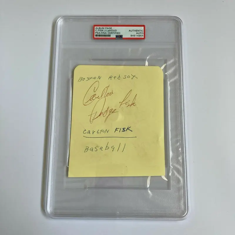 1969 Carlton Pudge Fisk Rookie Era Signed Autographed Page PSA DNA