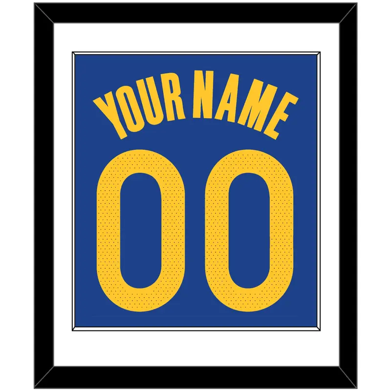 Golden State Name & Number - Blue Icon - Single Mat 1