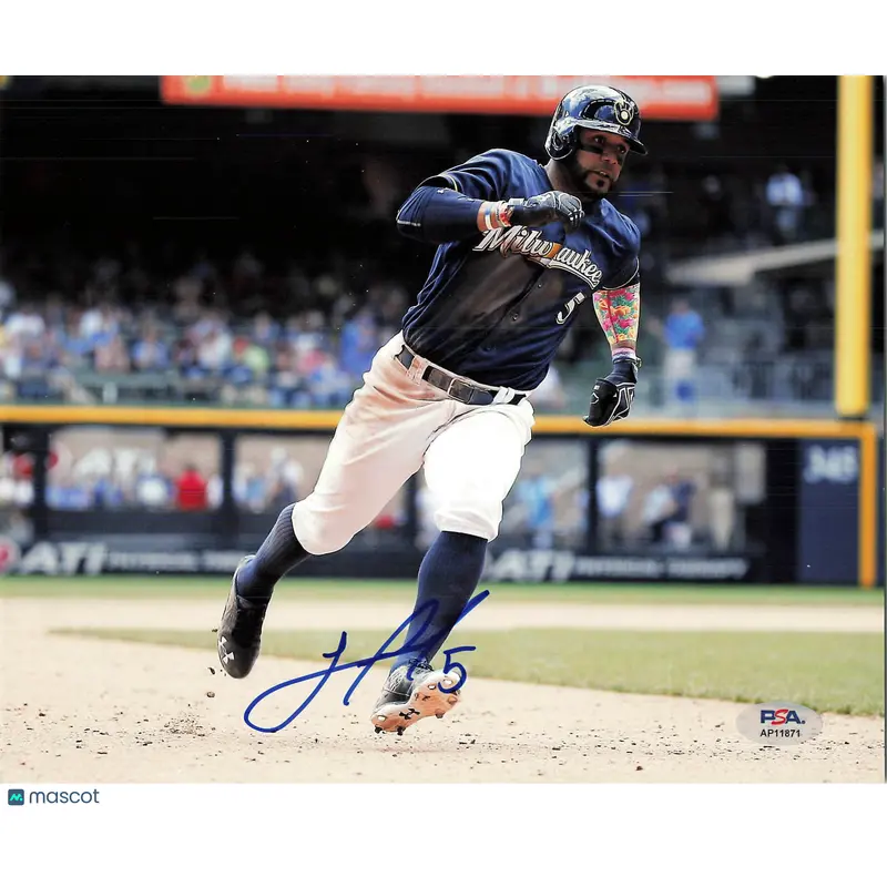 Jonathan Villar Signed 8x10 Photo PSA Milwaukee Brewers