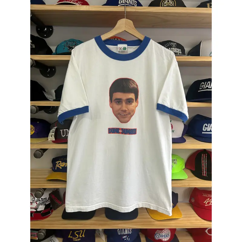 Vintage 2003 shin Carrey Dumb & Dumber Movie Ringer Tee Large