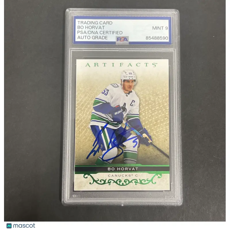 2021 Upper Deck Artifacts #1 Bo Horvat signed card PSA Auto 9 Canucks