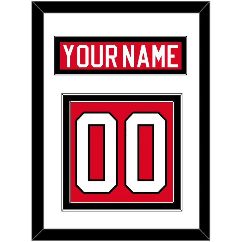 Canada Men's Hockey Nameplate & Number (Back) - 2010 Olympics Road Red - Double Mat 1