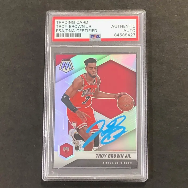 2020-21 Panini Mosaic Silver #11 TROY BROWN JR. Signed Card AUTO PSA Slabbed Bulls