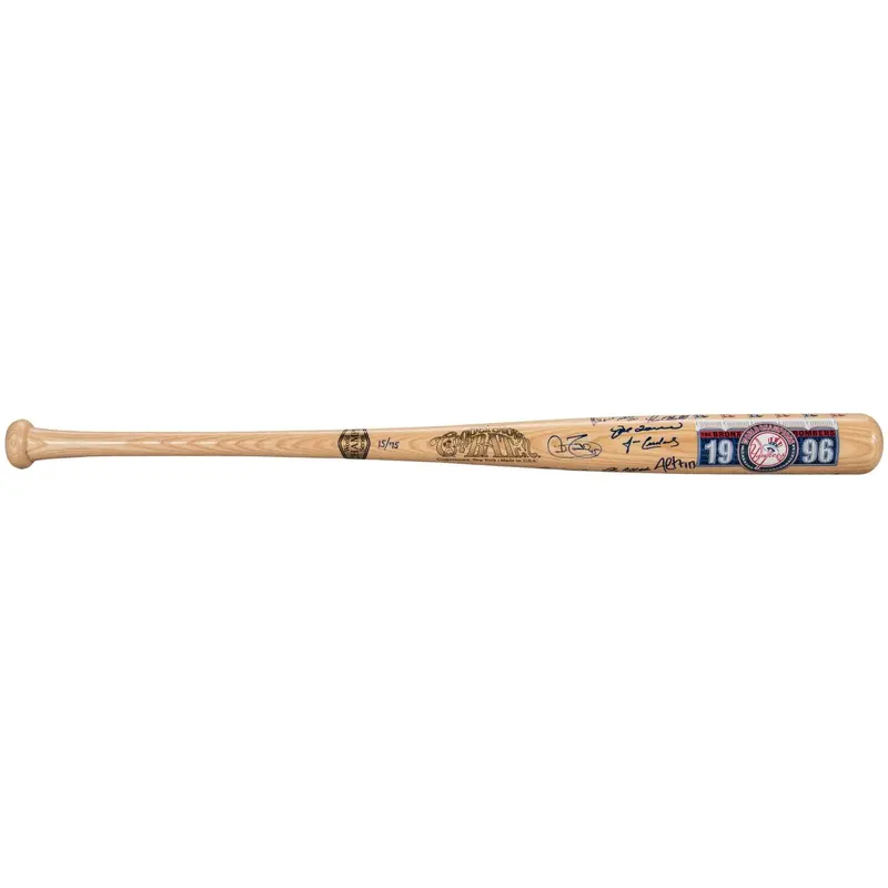 1996 New York Yankees World Series Champs Team Signed Bat JSA COA LE #15/75