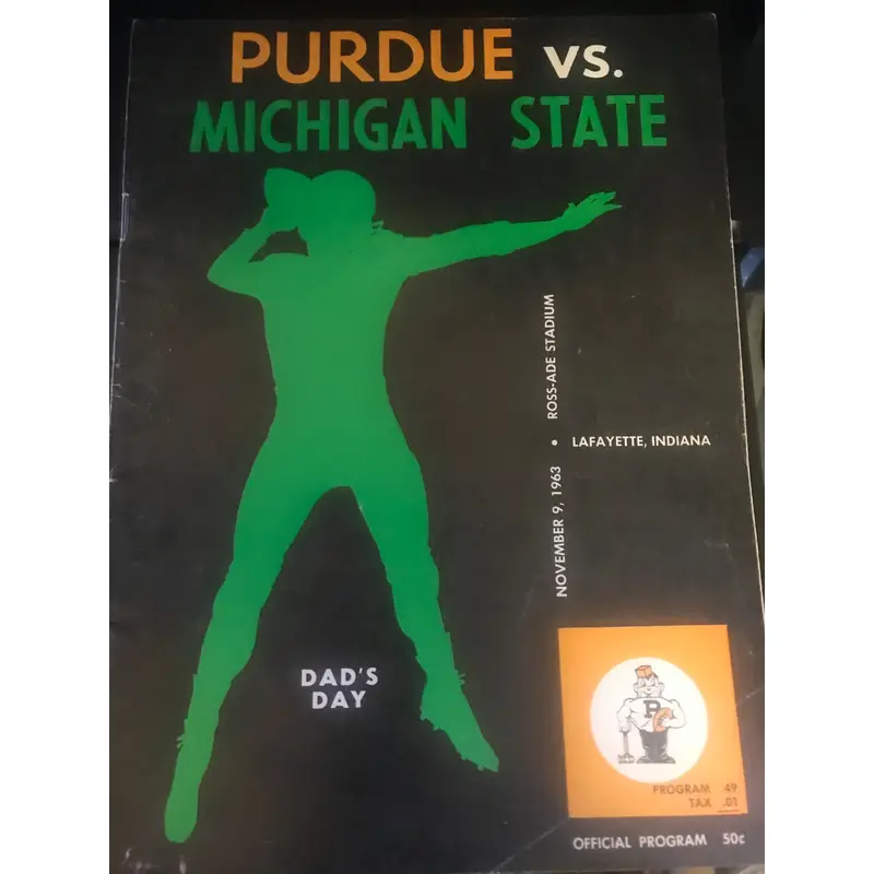 1963 Michigan State vs Purdue Football Program