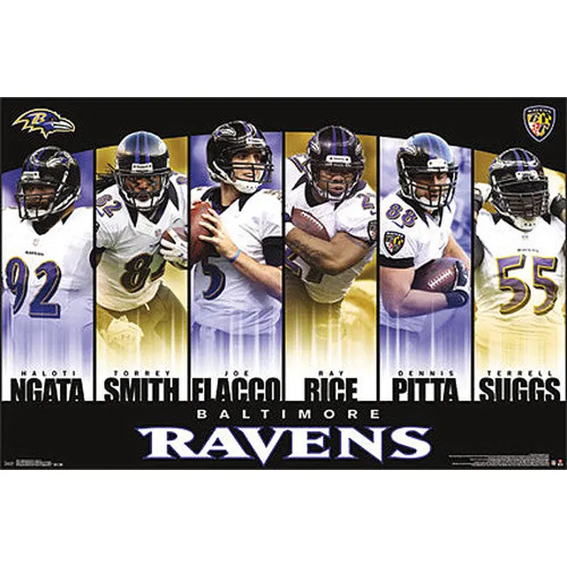 Baltimore Ravens "Super Six" (2013) Six-Player Action Poster - Costacos 2013