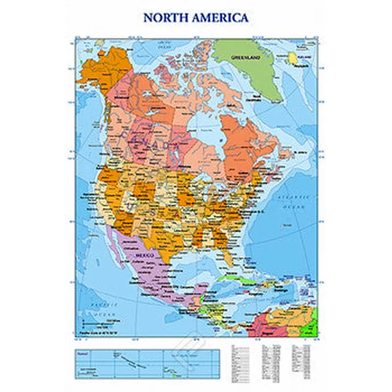 Wall Map of North America Poster - Eurographics Inc.