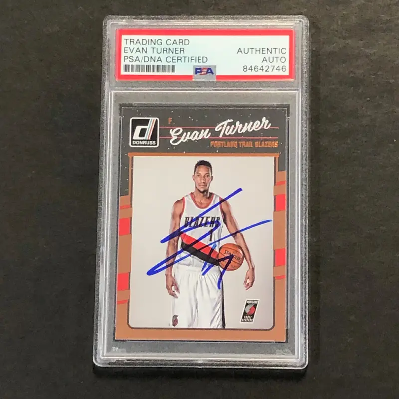 2016-17 Donruss Basketball #132 Evan Turner Signed Card AUTO PSA Slabbed Trailblazers