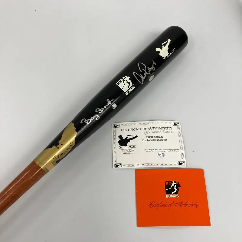 Beautiful Barry Bonds & Alex Rodriguez Signed Game Model SAM Baseball Bat W/COA