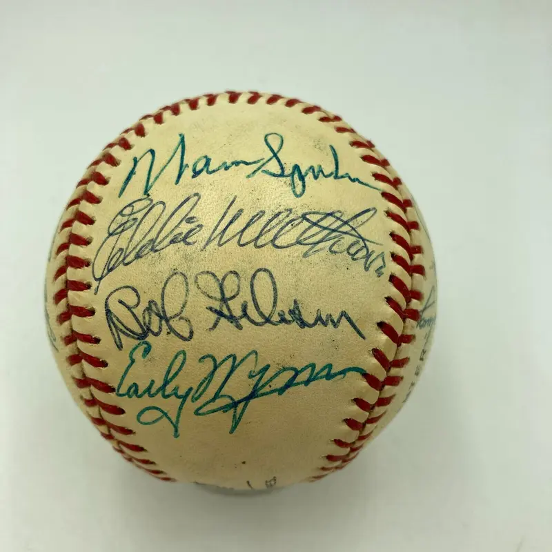 Bob Gibson Eddie Mathews Hall Of Fame Legends Multi Signed Baseball JSA COA