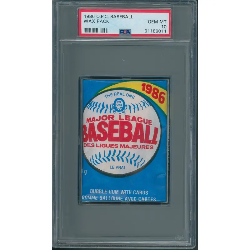 1986 OPC O-Pee-Chee Baseball Unopened Wax Pack PSA 10 *6011