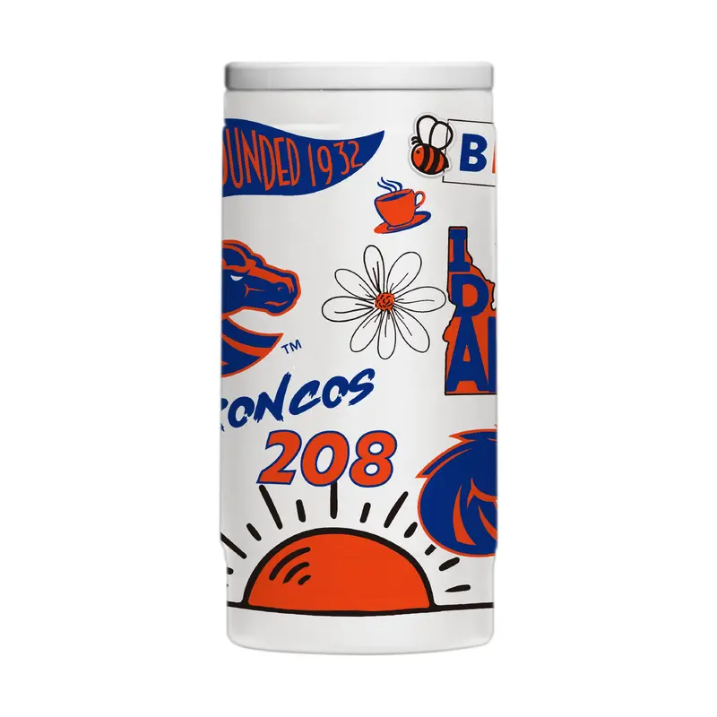 Boise State 12oz Native Powdercoat SlimCan Coolie