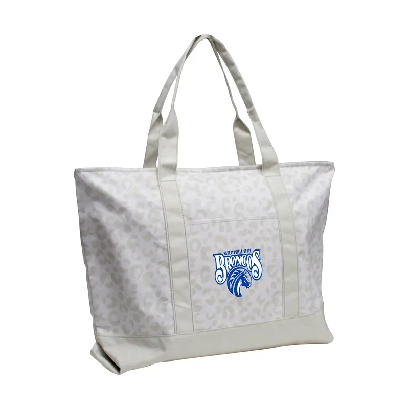 Fayetteville State Leopard Pattern Tote
