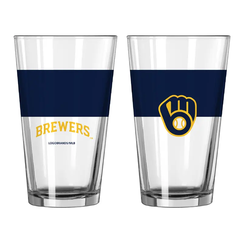 Milwaukee Brewers 16oz Colorblock Pint Glass