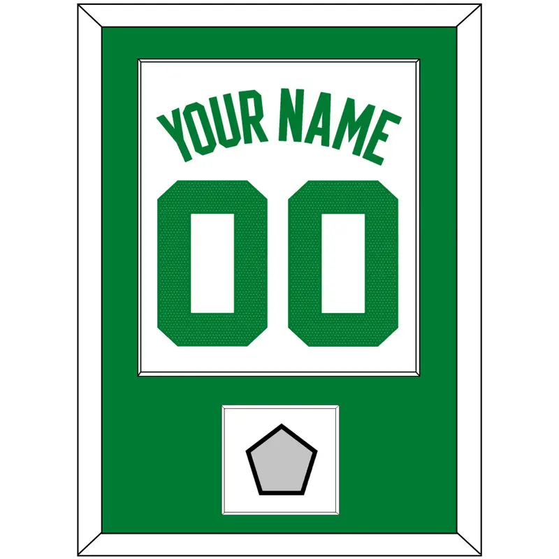 Boston Name & Number With Finals Patch - White Association - Single Mat 1