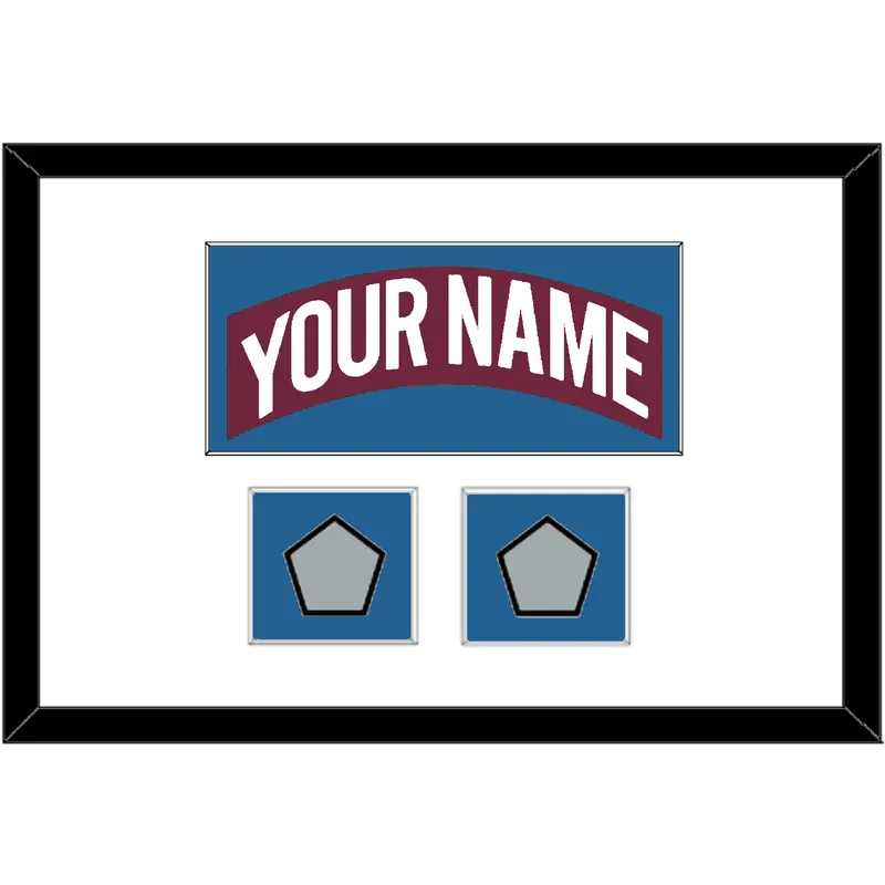 Colorado Nameplate & 2 Stanley Cup Finals Patches - Road Burgundy (1999-2001) - Single Mat 1