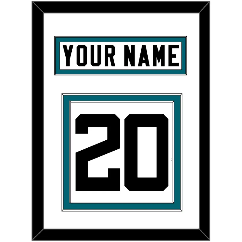 Jacksonville Nameplate & Number (Back) - Road White - Double Mat 1