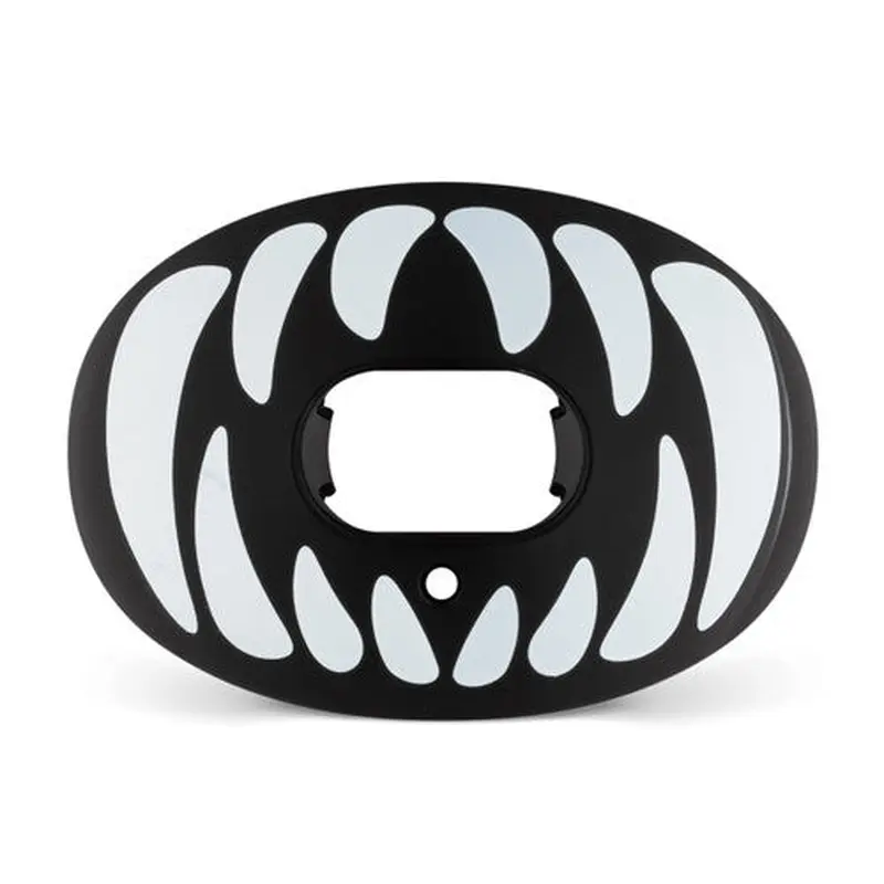 New Battle "Predator" Chrome Oxygen Football Mouthguard - Black/White - OSFM