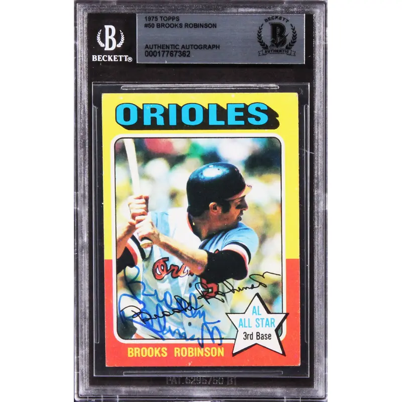 Orioles Brooks Robinson Authentic Signed 1975 Topps #50 Card BAS Slabbed