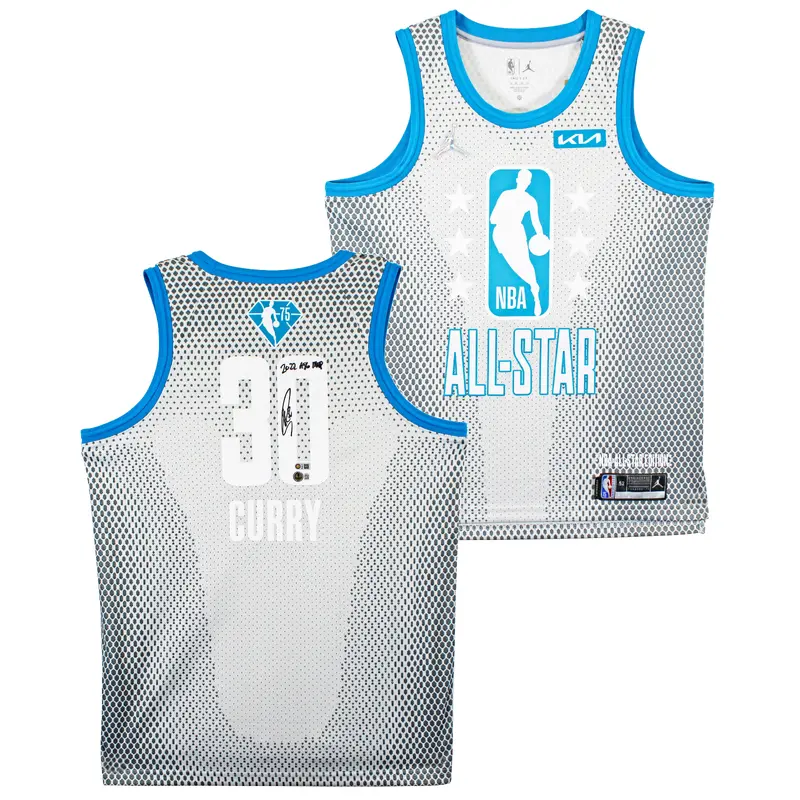 Warriors Stephen Curry "ASG MVP" Signed White 75th Anniv. ASG Nike Jersey BAS