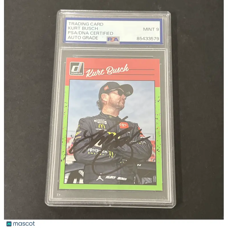 2023 Panini Donruss Racing #151 Kurt Busch signed card PSA Auto 9