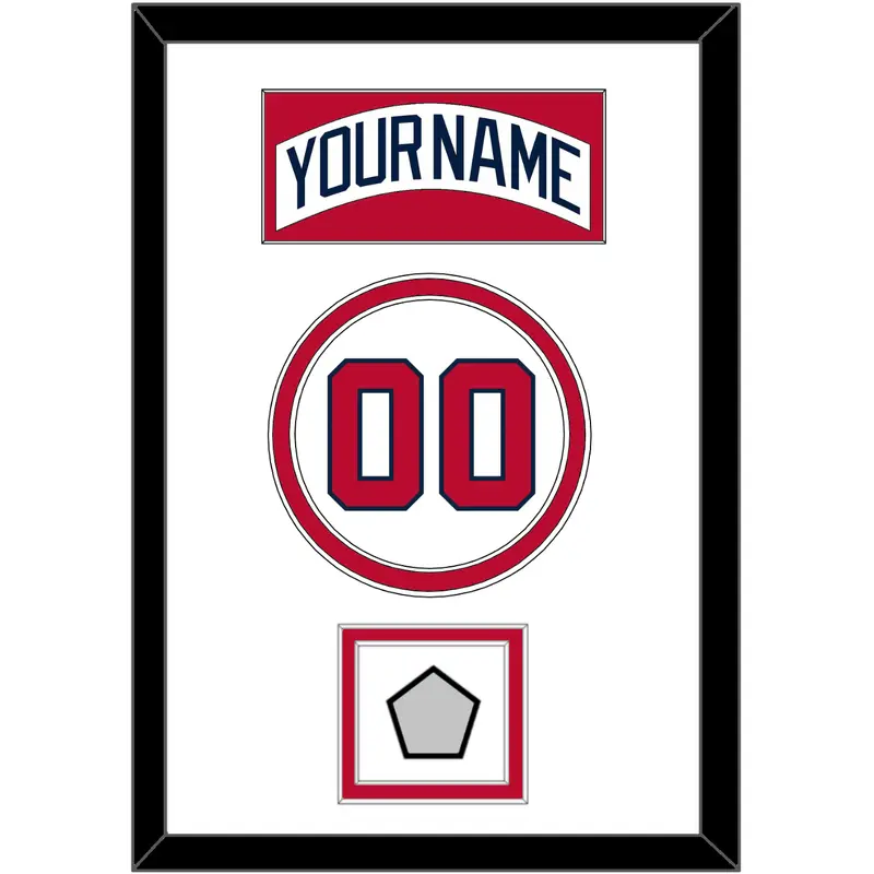 Atlanta Nameplate, Number & World Series Jersey Patch - Home White (1987-2004) - Double Mat 1