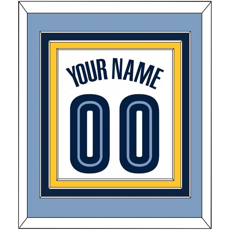 Memphis Name & Number - Home White (2004-2010) - Triple Mat 3