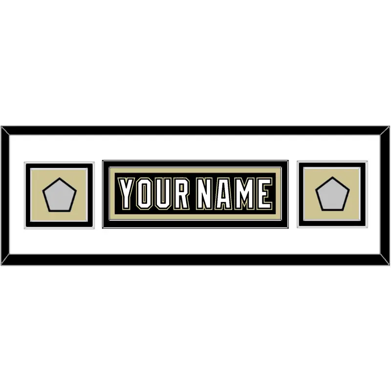Pittsburgh Nameplate & 2 Stanley Cup Finals Patches - Home Black (2007-2016) - Double Mat 4
